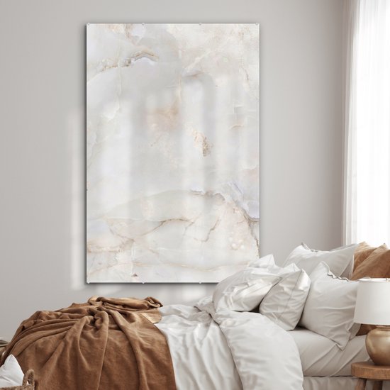 MuchoWow® Peinture sur Verre - Marbre - Veines - Nacre - 120x180 cm - Peintures sur Verre Peintures - Photo sur Glas