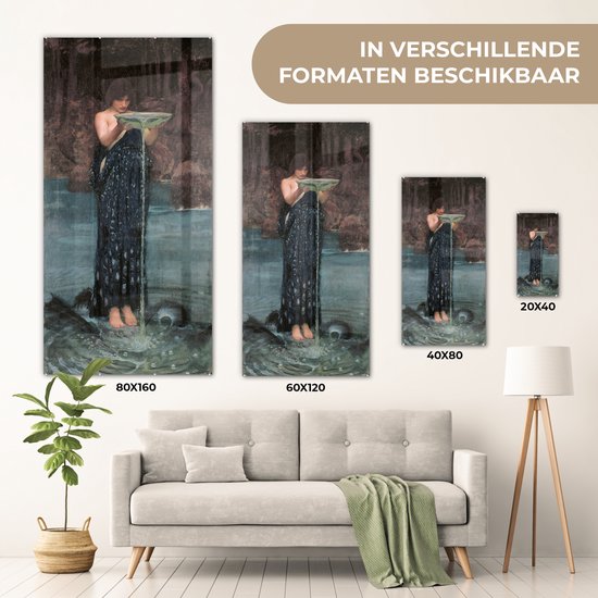 Peinture sur verre - Circe Invidiosa - peinture de John William Waterhouse - 60x120 cm - Peintures Plexiglas