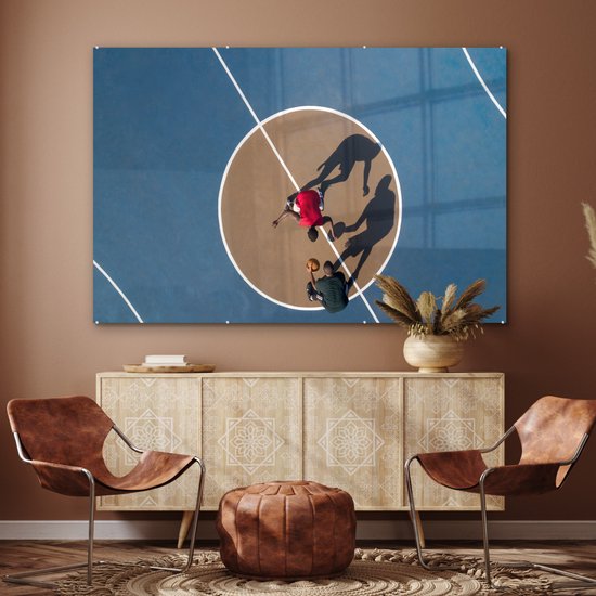 MuchoWow® Peinture sur verre 180x120 cm - Peinture sur verre acrylique - Basket-ball - Photo sur verre - Peintures