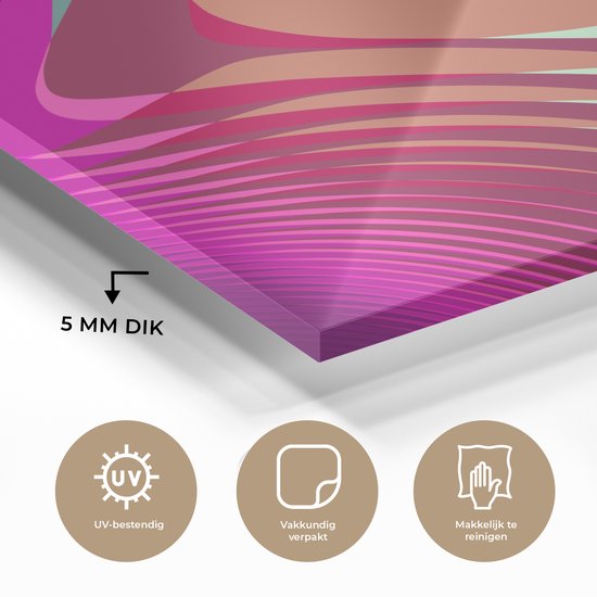 MuchoWow® Peinture sur Verre - Fond Abstrait - 180x120 cm - Peintures sur Verre Acrylique - Photo sur Glas