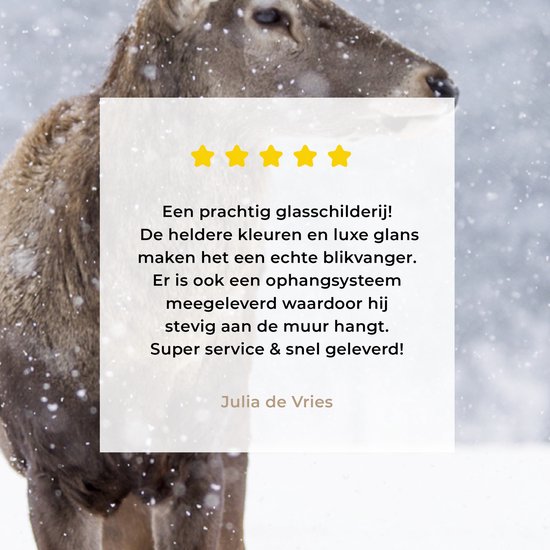 Peintures Plexiglas - Cerf - Bois - Neige - Hiver - 60x90 cm - Peinture sur verre