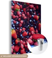MuchoWow® Glasschilderij 60x80 cm - Schilderij acrylglas - Fruit - Rood - Mix - Foto op glas - Schilderijen