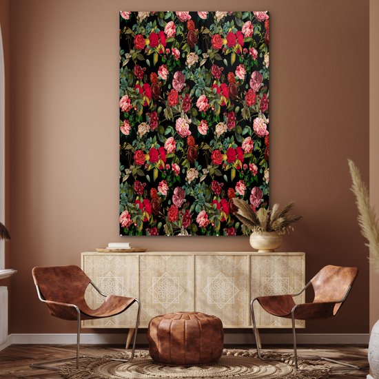 Peinture sur Verre - Fleurs - Vintage - Roses - 120x180 cm - Peintures sur Verre Peintures - Photo sur Glas
