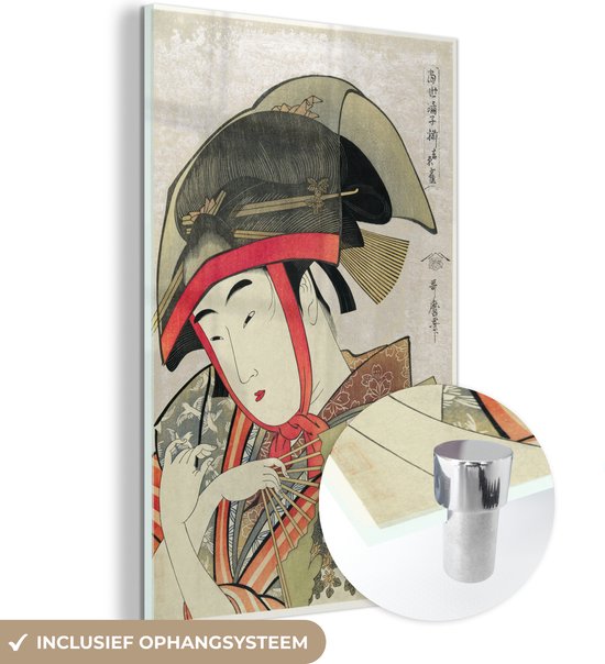 Glasschilderij - Vrouw - Kimono - Japan - Acrylglas Schilderijen - Foto op Glas