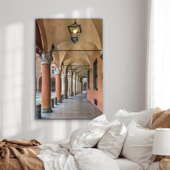 Peinture sur Verre - Une Colonnade à Bologne Italienne - 60x90 cm - Peintures sur Verre Peintures - Photo sur Glas