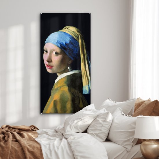 Peinture sur Verre - Fille à la Perle - Johannes Vermeer - 60x120 cm - Peintures sur Verre Peintures - Photo sur Glas