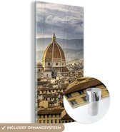 MuchoWow® Glasschilderij 60x120 cm - Schilderij acrylglas - Italië - Zonsondergang - Florence - Foto op glas - Schilderijen