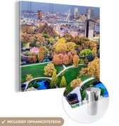 MuchoWow® Glasschilderij 20x20 cm - Schilderij acrylglas - Rotterdam - Nederland - Boom - Foto op glas - Schilderijen