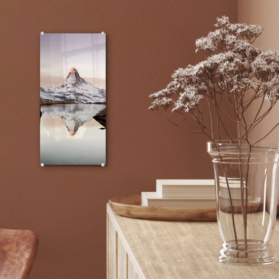 Peinture sur verre - Vue du Stellisee sur le Cervin en Suisse - 20x40 cm - Peintures sur Verre Peintures - Photo sur Glas