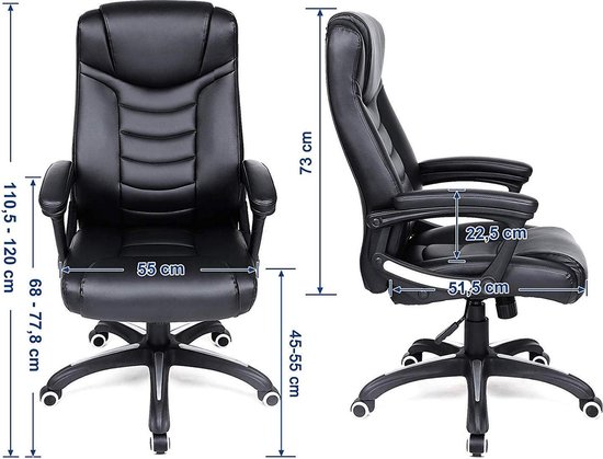 Slink doneren klasse Luxe Design bureaustoel met hoog zitcomfort | bol.com