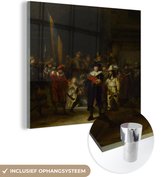 MuchoWow® Peinture sur verre 20x20 cm - Peinture sur verre acrylique - La Nachtwacht - Peinture de Rembrandt van Rijn - Photo sur verre - Peintures
