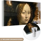 MuchoWow® Glasschilderij 160x80 cm - Schilderij acrylglas - Ginevra de' Benci - Leonardo da Vinci - Foto op glas - Schilderijen