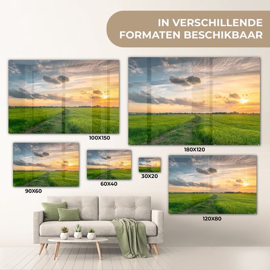 Peinture sur Verre - Prairie en Thaïlande - 120x80 cm - Peintures sur Verre Peintures - Photo sur Glas