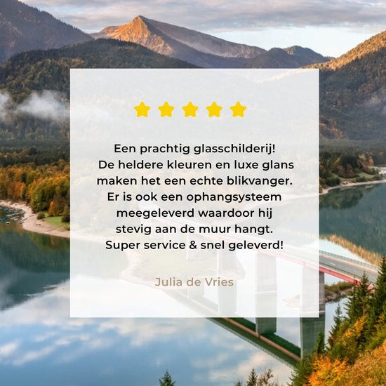 Peinture sur Verre - Alpes - Pont - Forêt - 60x40 cm - Peintures sur Verre Peintures - Photo sur Glas