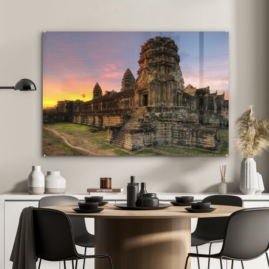 Lever de soleil à Angkor Wat au Cambodge Plexiglas 90x60 cm - Tirage photo sur Glas (décoration murale en plexiglas)