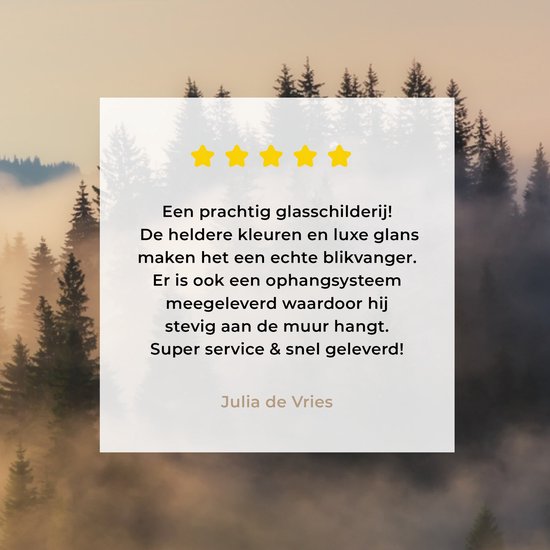 MuchoWow® Peinture sur verre 90x60 cm - Peinture sur verre acrylique - Lever de soleil brumeux dans les montagnes en été - Photo sur verre - Peintures