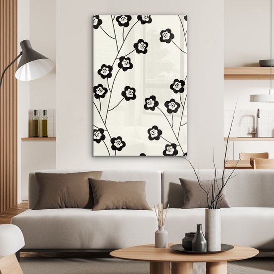 ® Glasschilderij 80x120 cm - Schilderij acrylglas - Natuur - Patronen - Boterbloem - Foto op glas - Muurdecoratie woonkamer - Wanddecoratie slaapkamer - Schilderijen