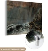 MuchoWow® Glasschilderij 80x60 cm - Schilderij acrylglas - Marine: The Waterspout - Schilderij van Gustave Courbet - Foto op glas - Schilderijen