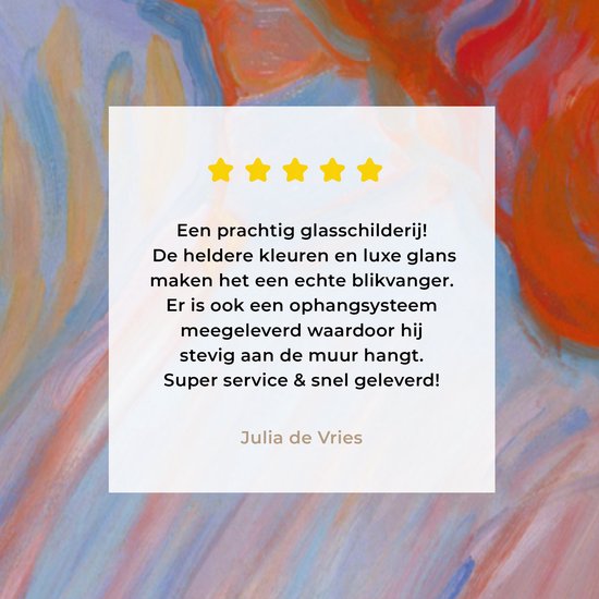 MuchoWow® Tableau en verre 60x120 cm - Peinture sur verre acrylique - Dévotion - Piet Mondriaan - Photo sur verre - Peintures