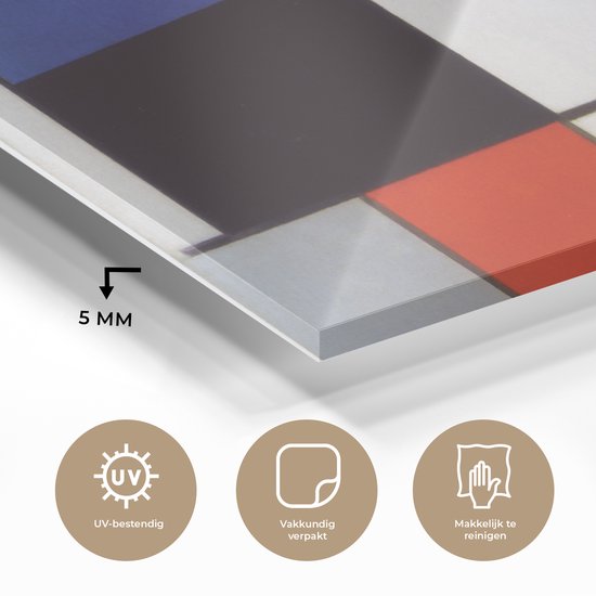 Peinture sur Verre - Composition A - Piet Mondrian - 120x60 cm - Peintures sur Verre Peintures - Photo sur Glas