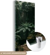 MuchoWow® Glasschilderij 20x40 cm - Schilderij acrylglas - Varens in Japans regenwoud - Foto op glas - Schilderijen