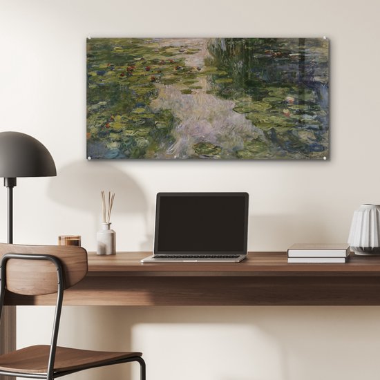 Peinture sur Verre - Nymphéas - Peinture de Claude Monet - 80x40 cm - Peintures sur Verre Peintures - Photo sur Glas