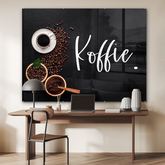 MuchoWow® Peinture sur verre 160x120 cm - Peinture sur verre acrylique - Dictons - Café - Citations - Photo sur verre - Peintures