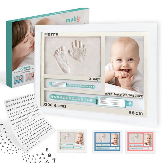 Babyfotolijst Set  posters voor de kinderkamer - Baby Hand en