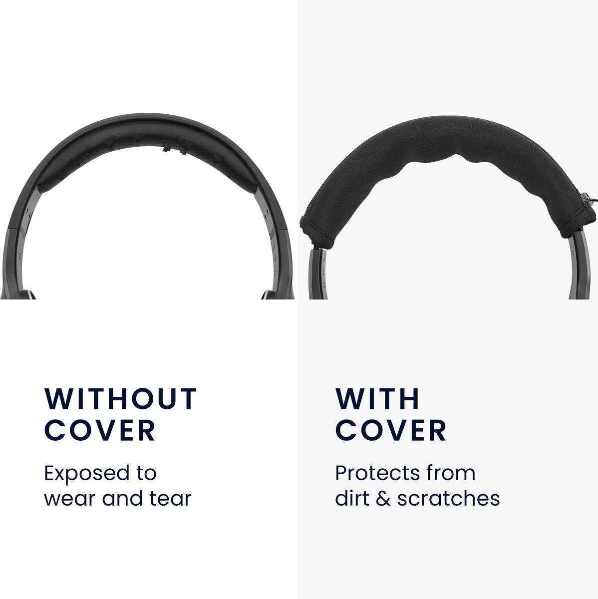 kwmobile cover voor koptelefoon hoofdband - geschikt voor AudioTechnica ATH M50X / M50 / M40X / M40 / M30X / M20X - Koptelefoon band hoes van neopreen - In zwart — afbeelding 5