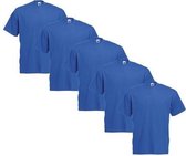 Fruit of the Loom - 5 stuks Valueweight T-shirts Ronde Hals - Blauw - XXL