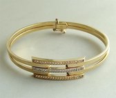 Gouden Christian bangle met zirkonia
