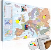 Afbeelding op kurk - World Maps: Europa, Multikleur , 1luik