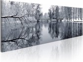 Schilderij - Landschap: Winter,  premium print op canvas , wanddecoratie