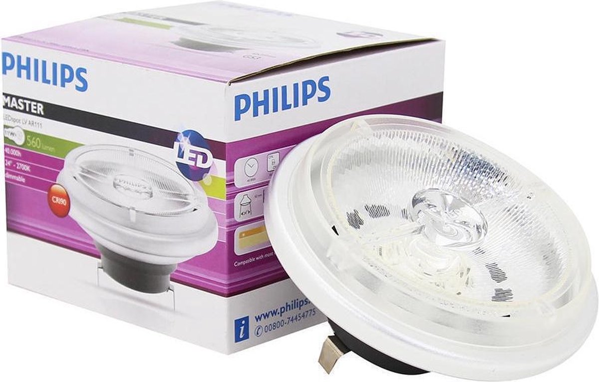 Philips LEDspot LV AR111 12V 11W 927 24D (MASTER) | Zeer Wit - Beste... bol.com