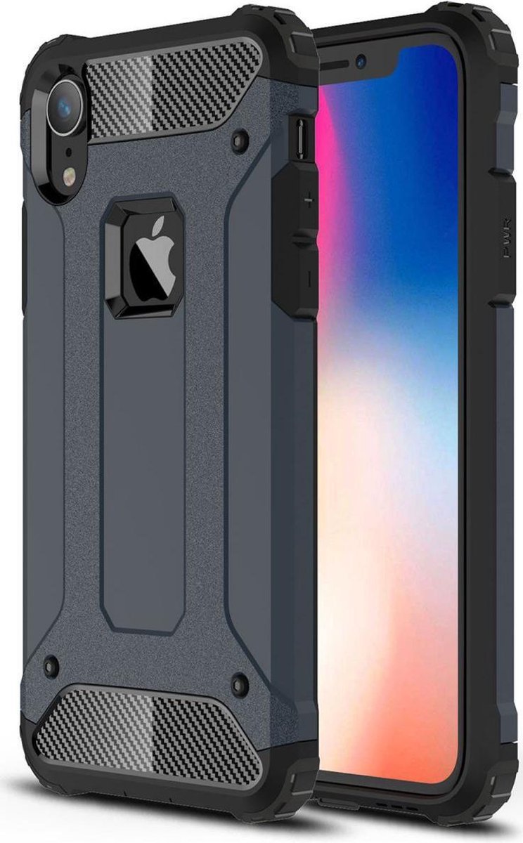 Hoesje Geschikt voor Apple iPhone XR | Shock Proof | Hybride Back Cover | Beschermhoes | Schokbestendig | Extra bescherming | Blauw
