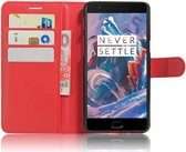 OnePlus 3T / 3 hoesje met kaarthouder rood