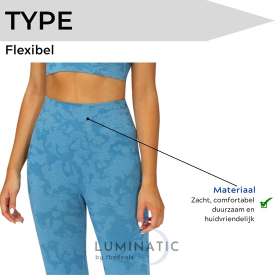 Sportlegging Dames - Yoga Legging - Fitness Legging - Sportlegging High Waist - Legging Dames - Sport Legging - Shapewear Dames - Camouflage Broek - Camo2 | Luminatic® | Skyblue | M — afbeelding 3