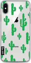 Casetastic Apple iPhone X / iPhone XS Hoesje - Softcover Hoesje met Design - American Cactus Green Print