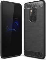 Huawei Mate 20 Geborsteld TPU Hoesje Zwart