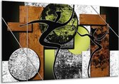 Peinture sur toile Abstrait | Marron, vert, noir | 120x70cm 1Hatch
