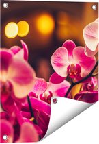 Gards Tuinposter Roze Orchidee Bloemen - 40x50 cm - Tuindoek - Tuindecoratie - Wanddecoratie buiten - Tuinschilderij