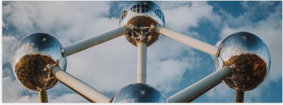 Poster (Mat) - Atomium in Brussel, België - 60x20 cm Foto op Posterpapier met een Matte look