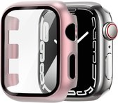 Strap-it Geschikt voor Apple Watch PC hard Case - Maat : 44mm met glas - rosé pink - hoesje - beschermhoes - protector - bescherming