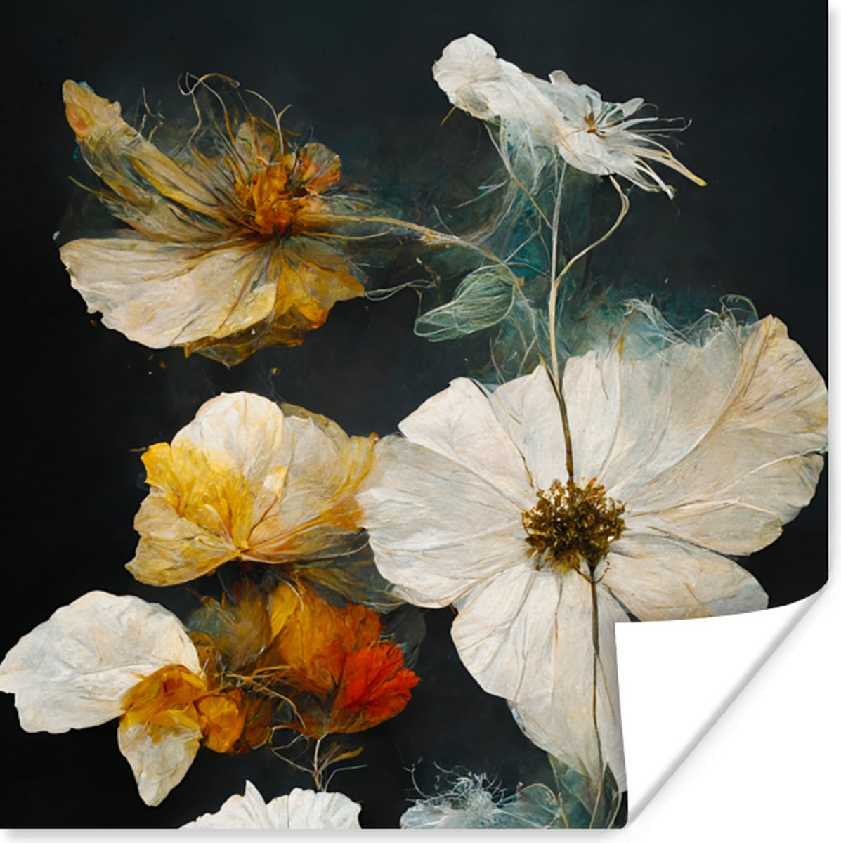 Bloemen - Planten - Zwart - Wit