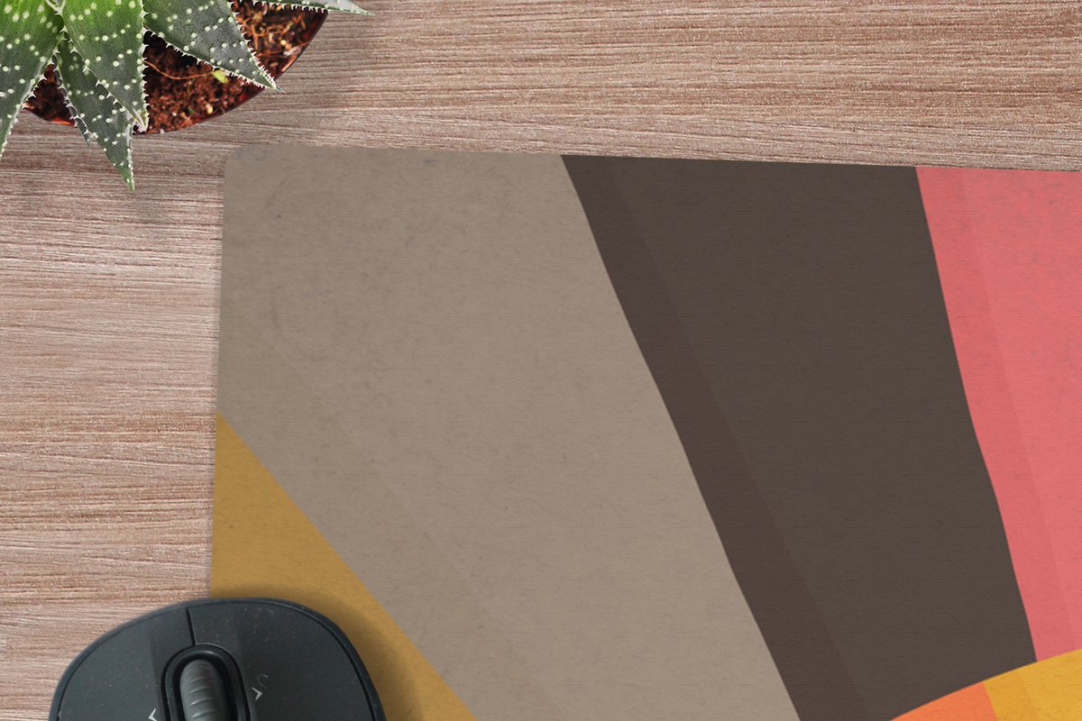 Muismat XXL 90x60 cm - Bureau onderlegger - Bureau mat Abstract -Kunst - Vormen - Bureaumat - Gaming mousepad xl - Bureaulegger groot - Computer deskmat