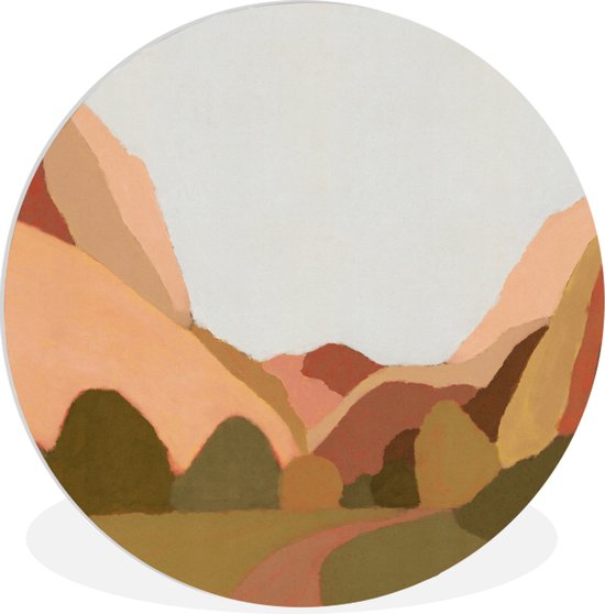 WallCircle - Wandcirkel ⌀ 90 - Natuur - Landschap - Abstract - Kunst - Ronde schilderijen woonkamer - Wandbord rond - Muurdecoratie cirkel - Kamer decoratie binnen - Wanddecoratie muurcirkel - Woonaccessoires