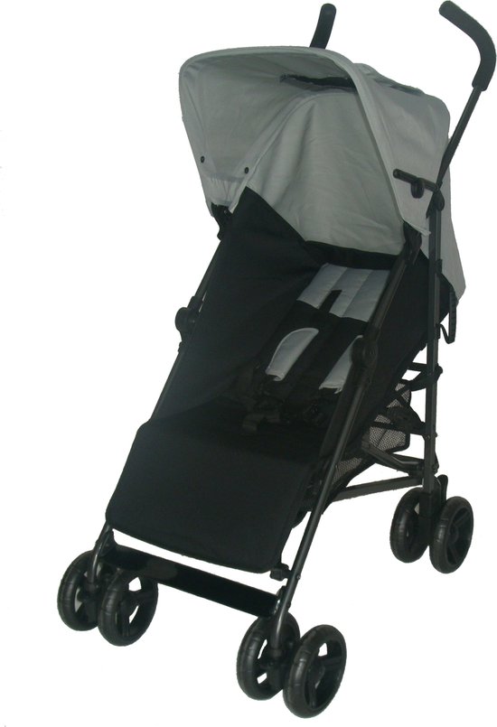 Bebies First Buggy - Plooibuggy - Lichtgewicht - 5 standen - Comfortabele Rugleuning & tot 22 kg - Zwart/Grijs