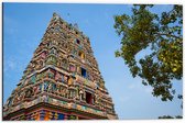 Dibond - Traditionele Kidangamparambu Sree Bhuvaneswari Tempel Vol met Kleurrijke Beelden - 60x40 cm Foto op Aluminium (Wanddecoratie van metaal)