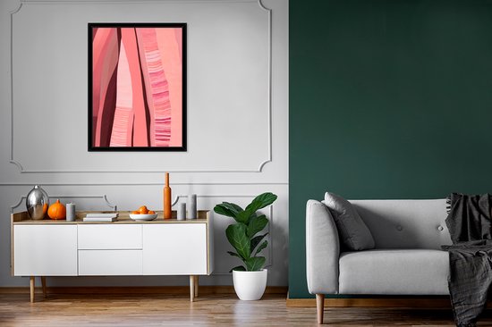 Cadre photo avec poster - Abstrait - Rose - Formes - Pastel - 60x80 cm - Cadre poster