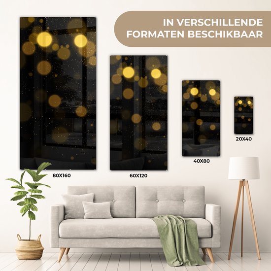 MuchoWow® Peinture sur verre 20x40 cm - Peinture sur verre - Or - Abstrait - Luxe - Zwart - Photo sur verre acrylique - Peintures